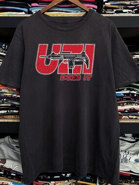 Uzi Does It Washed Black Tee
